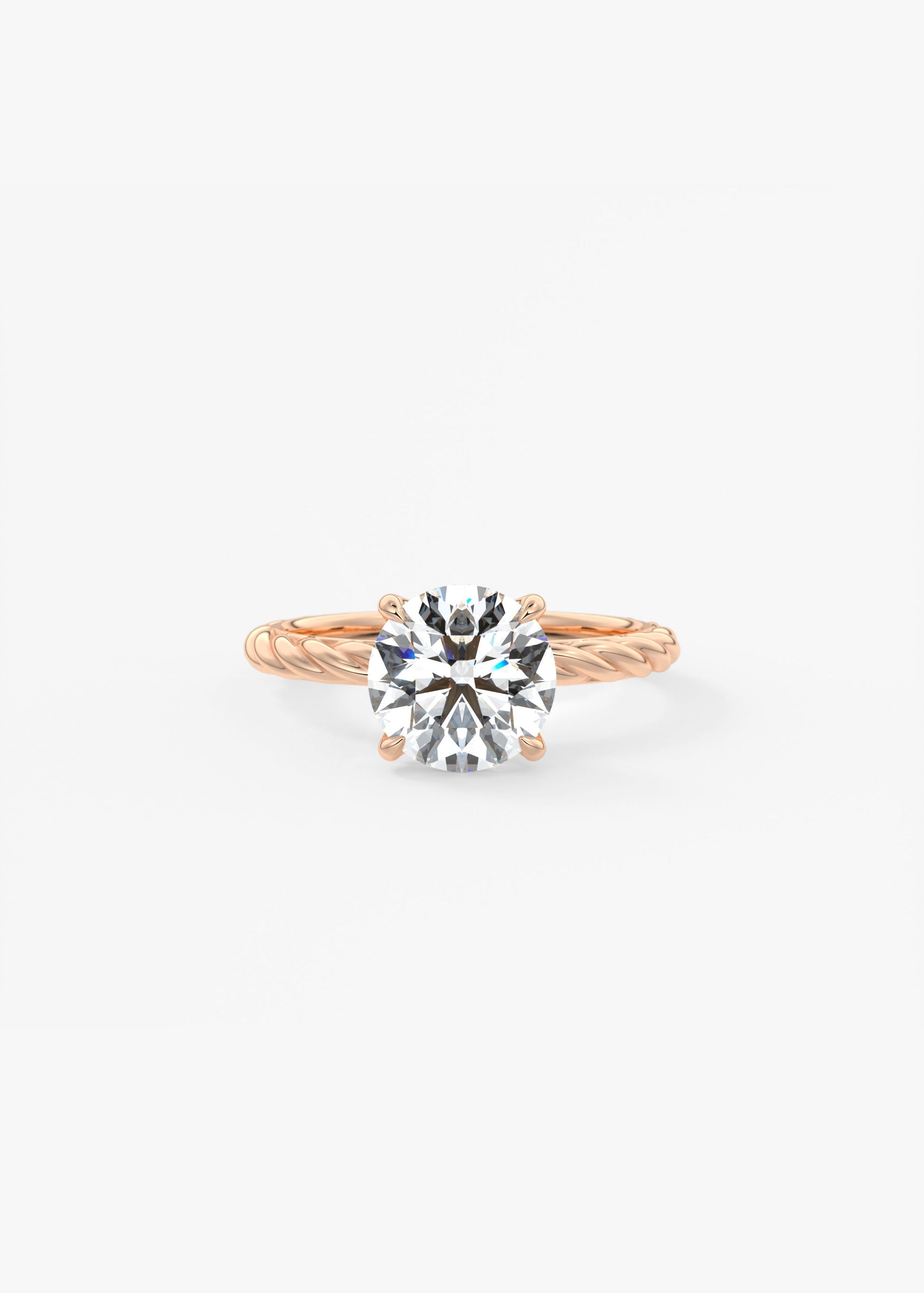 Round Twisted Multi Stones Lab Grown Diamond Engagement Ring