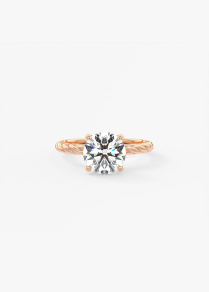 Round Twisted Multi Stones Lab Grown Diamond Engagement Ring