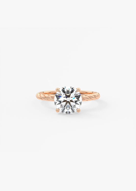 Round Twisted Multi Stones Lab Grown Diamond Engagement Ring