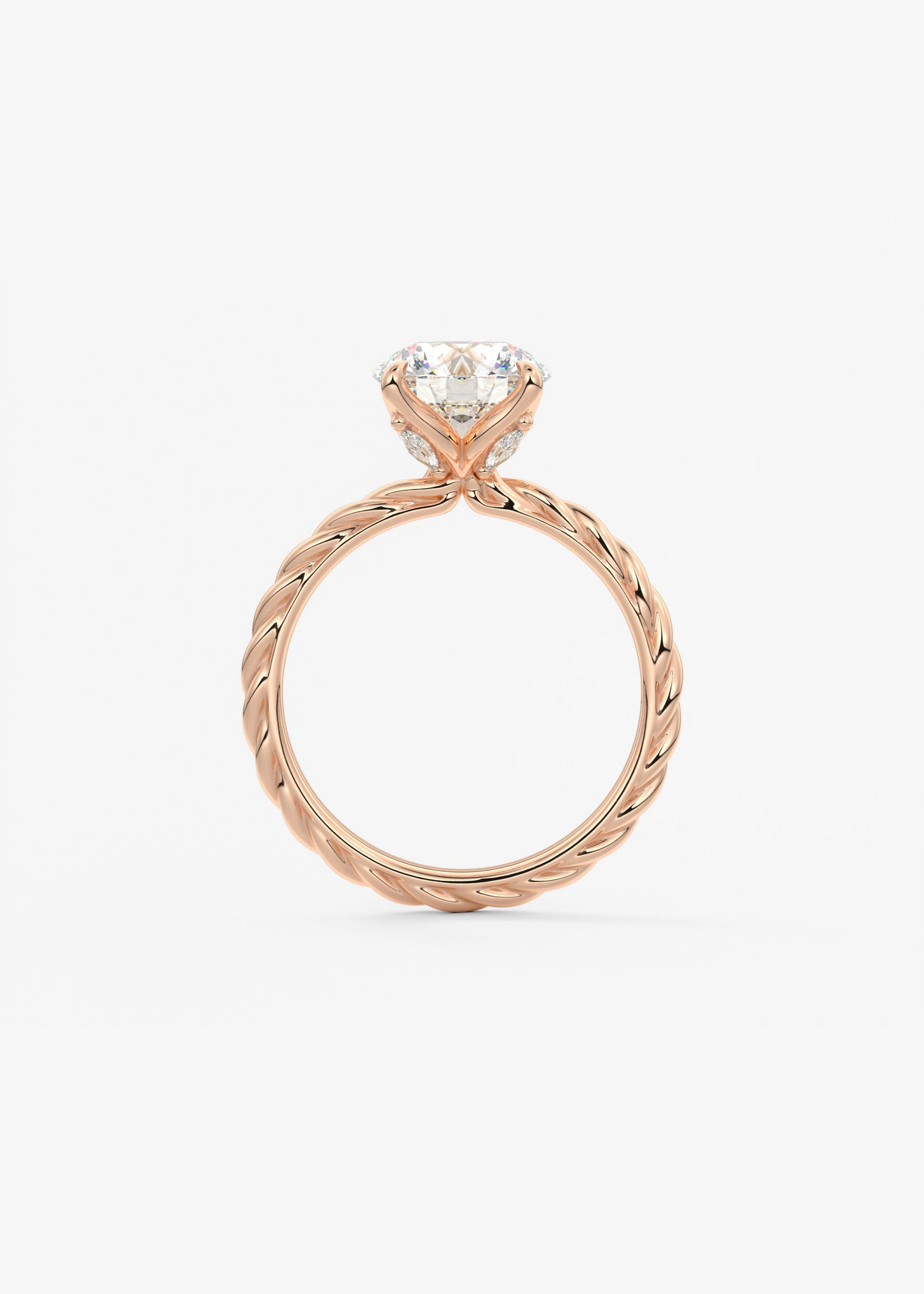 Round Twisted Multi Stones Lab Grown Diamond Engagement Ring