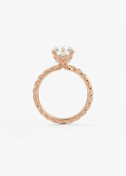 Round Twisted Multi Stones Lab Grown Diamond Engagement Ring