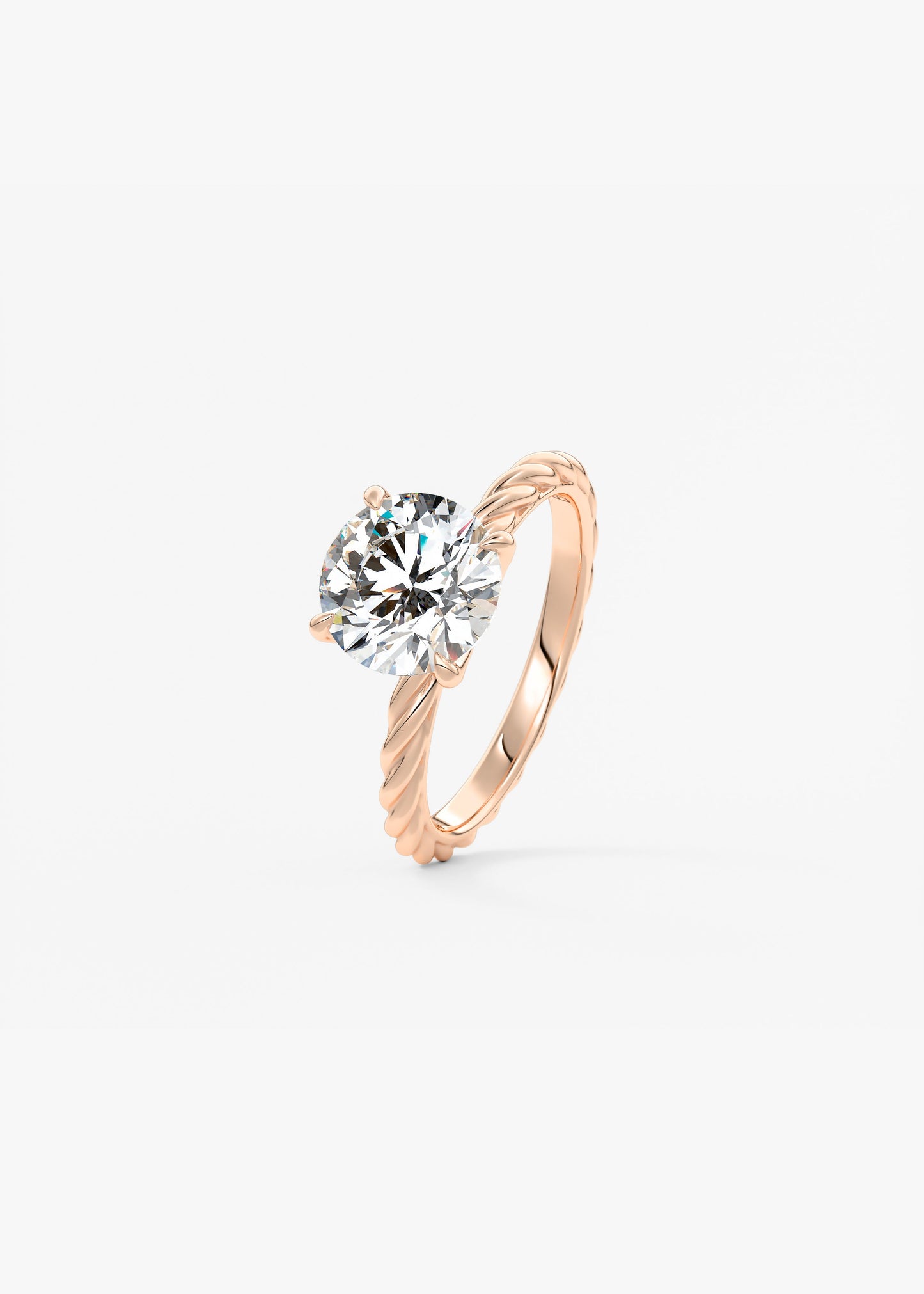 Round Twisted Multi Stones Lab Grown Diamond Engagement Ring