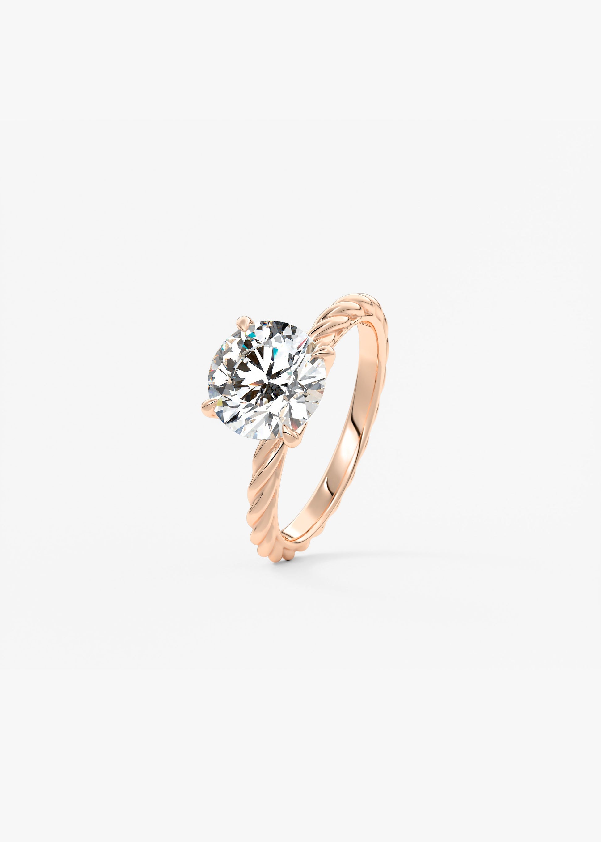 Round Twisted Multi Stones Lab Grown Diamond Engagement Ring