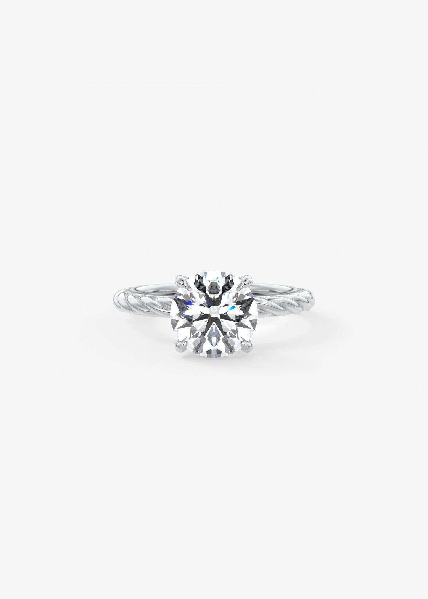 Round Twisted Multi Stones Lab Grown Diamond Engagement Ring