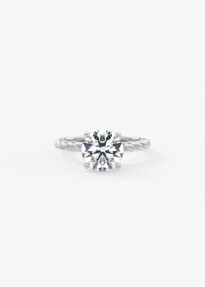 Round Twisted Multi Stones Lab Grown Diamond Engagement Ring