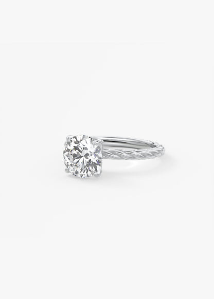 Round Twisted Multi Stones Lab Grown Diamond Engagement Ring