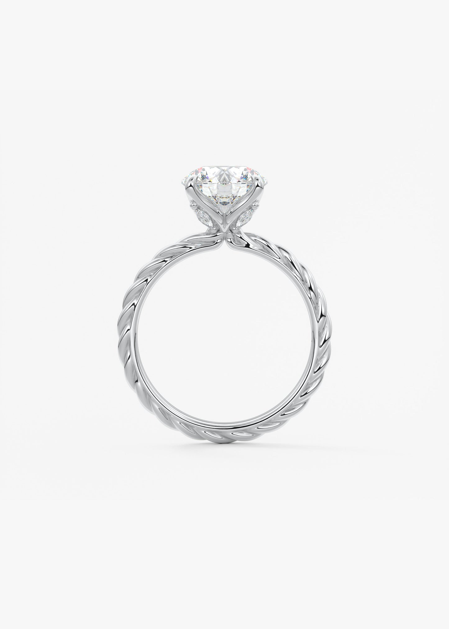 Round Twisted Multi Stones Lab Grown Diamond Engagement Ring