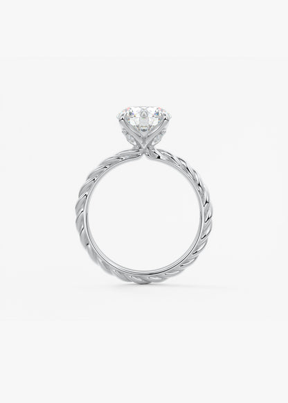 Round Twisted Multi Stones Lab Grown Diamond Engagement Ring