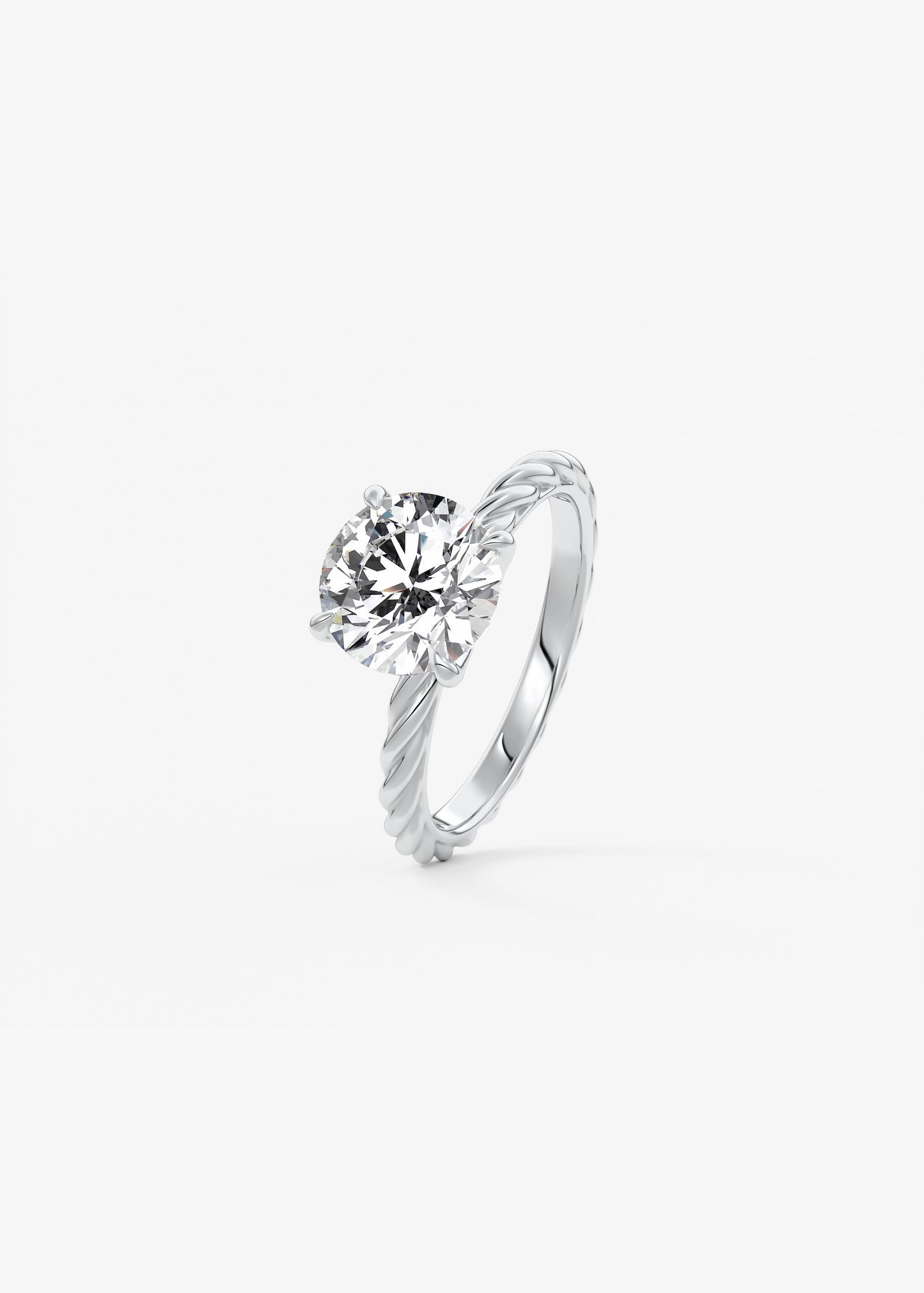 Round Twisted Multi Stones Lab Grown Diamond Engagement Ring