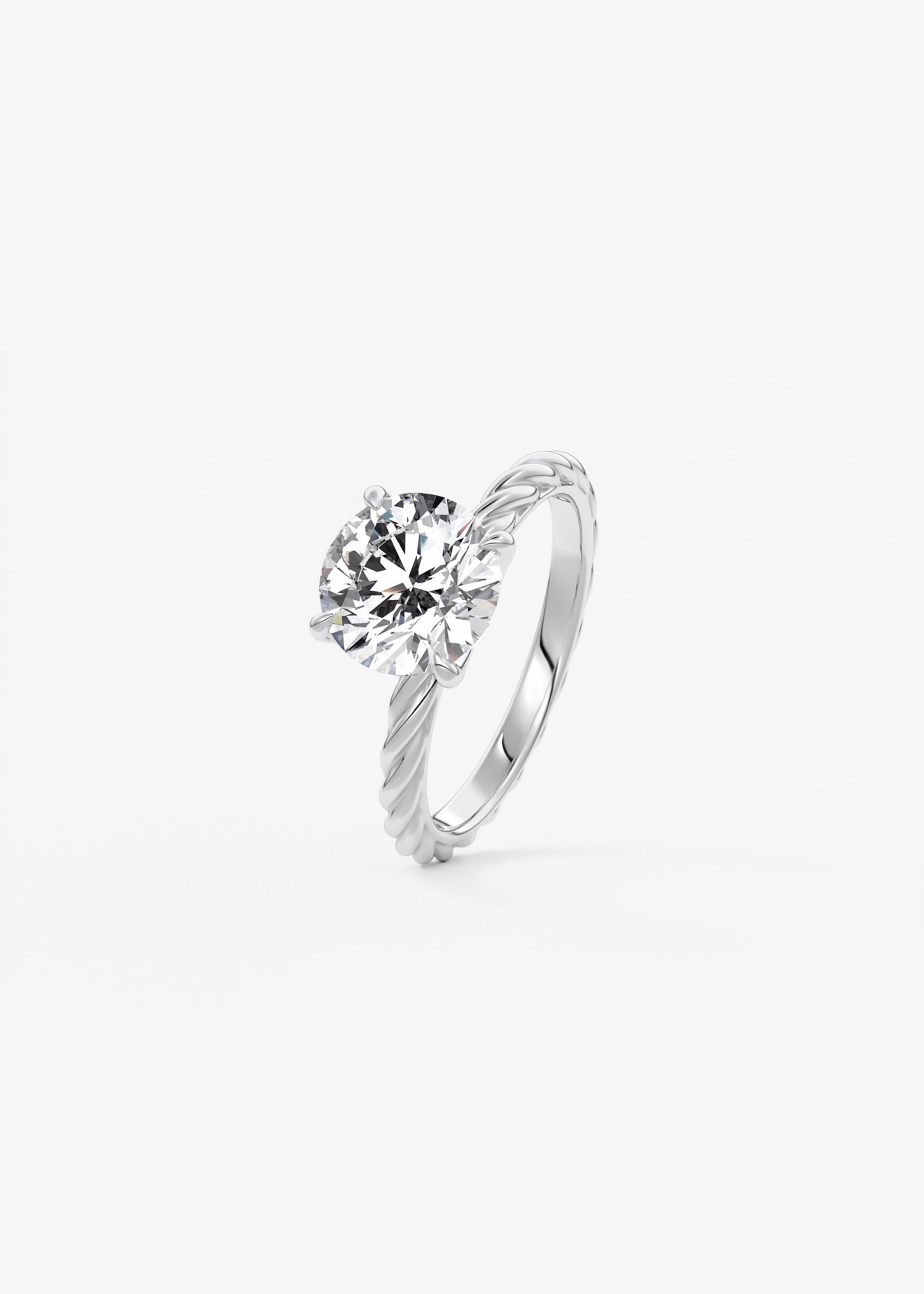 Round Twisted Multi Stones Lab Grown Diamond Engagement Ring