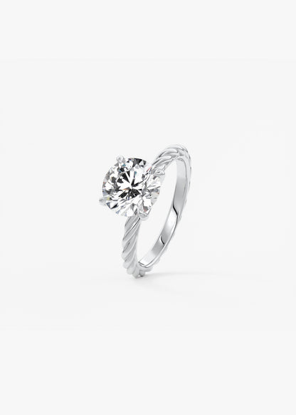Round Twisted Multi Stones Lab Grown Diamond Engagement Ring