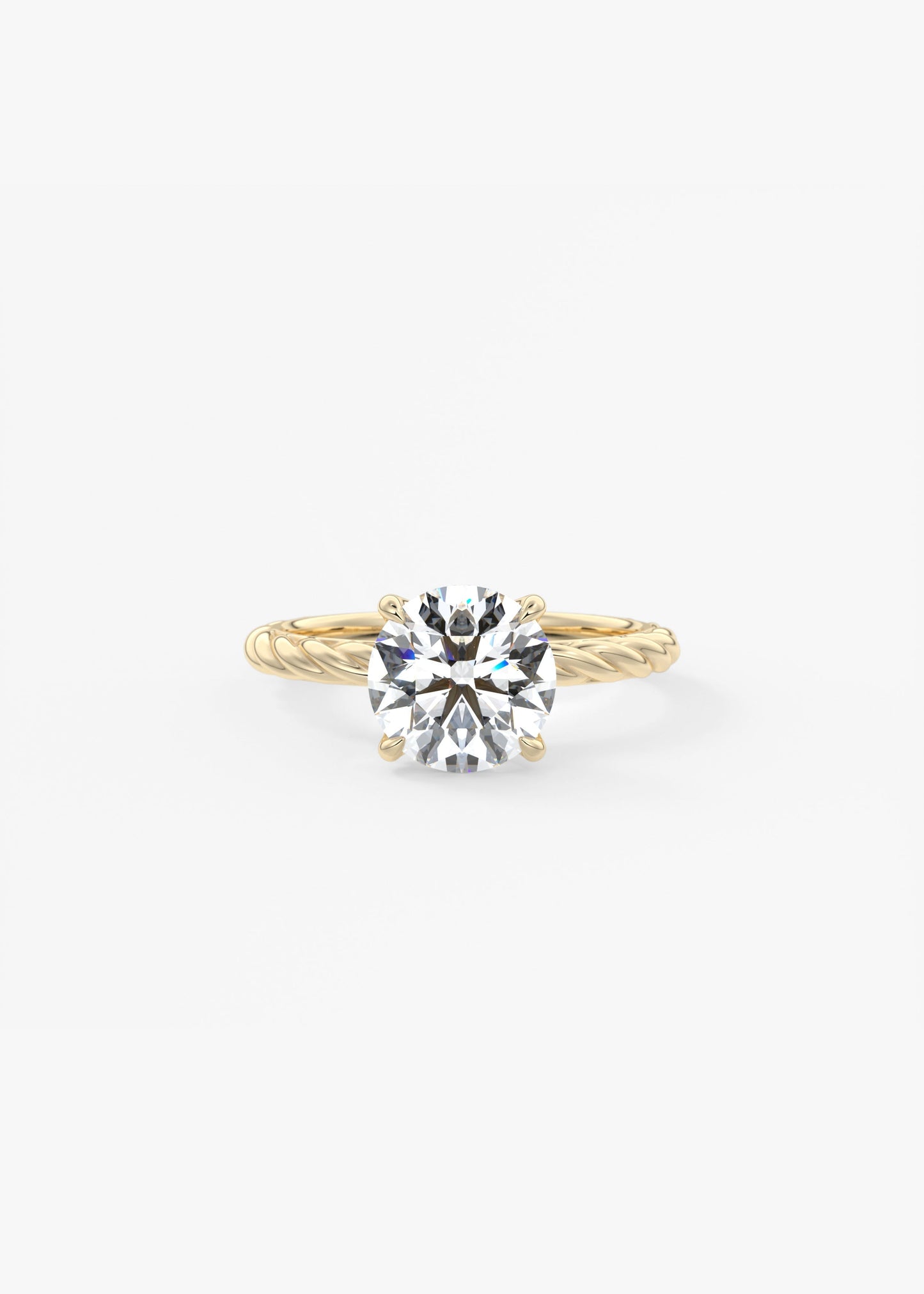 Round Twisted Multi Stones Lab Grown Diamond Engagement Ring