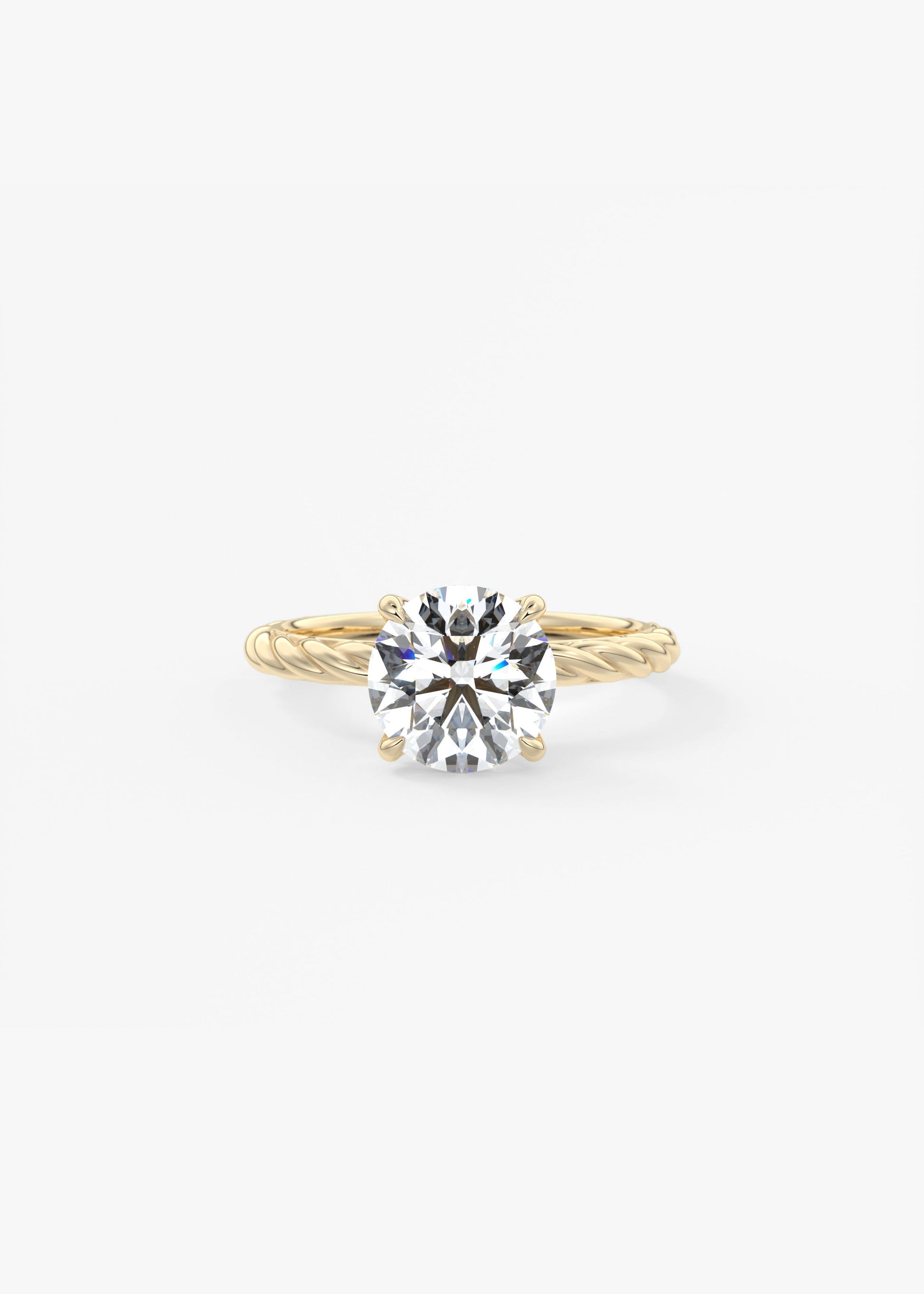 Round Twisted Multi Stones Lab Grown Diamond Engagement Ring