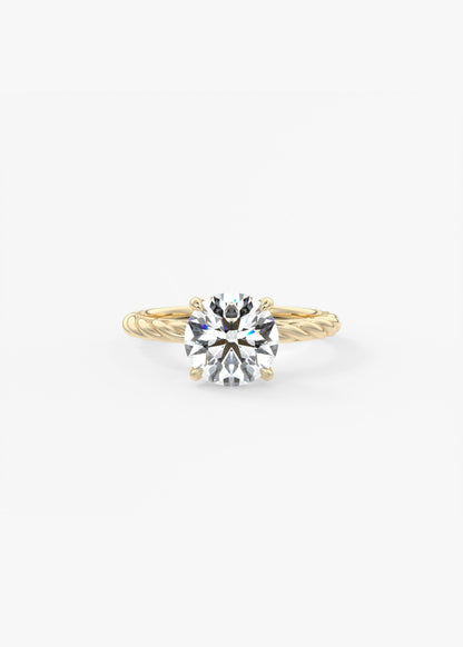 Round Twisted Multi Stones Lab Grown Diamond Engagement Ring