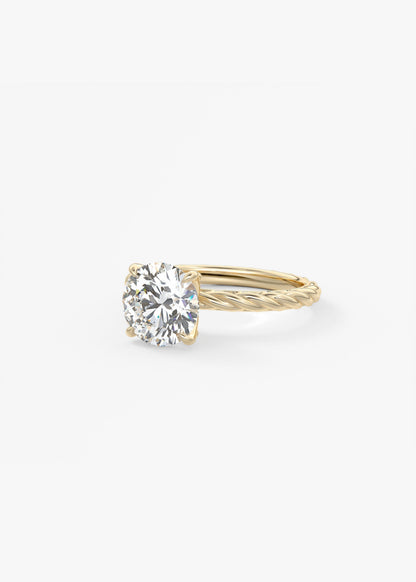 Round Twisted Multi Stones Lab Grown Diamond Engagement Ring