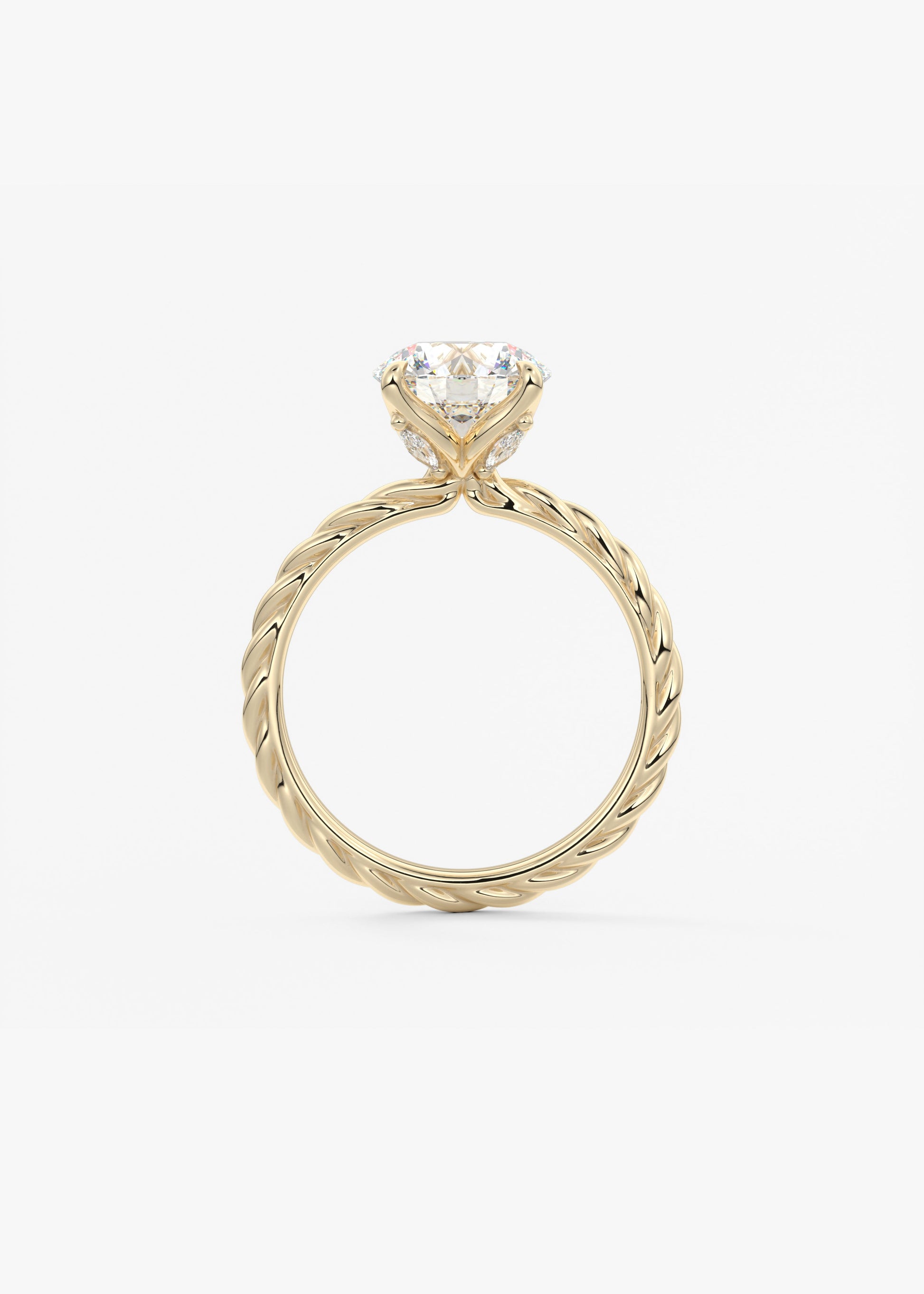 Round Twisted Multi Stones Lab Grown Diamond Engagement Ring