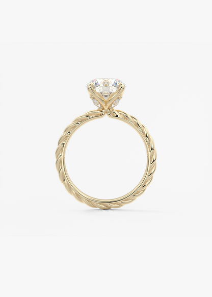 Round Twisted Multi Stones Lab Grown Diamond Engagement Ring