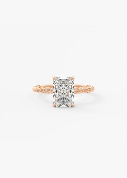 Radiant Twisted Multi Stones Lab Grown Diamond Engagement Ring