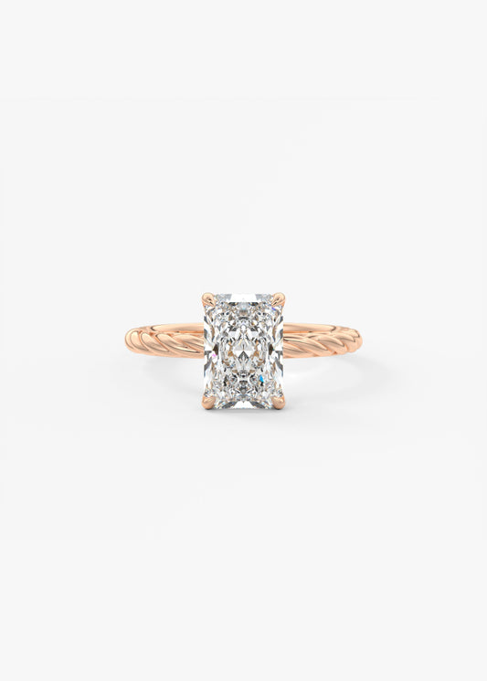 Radiant Twisted Multi Stones Lab Grown Diamond Engagement Ring