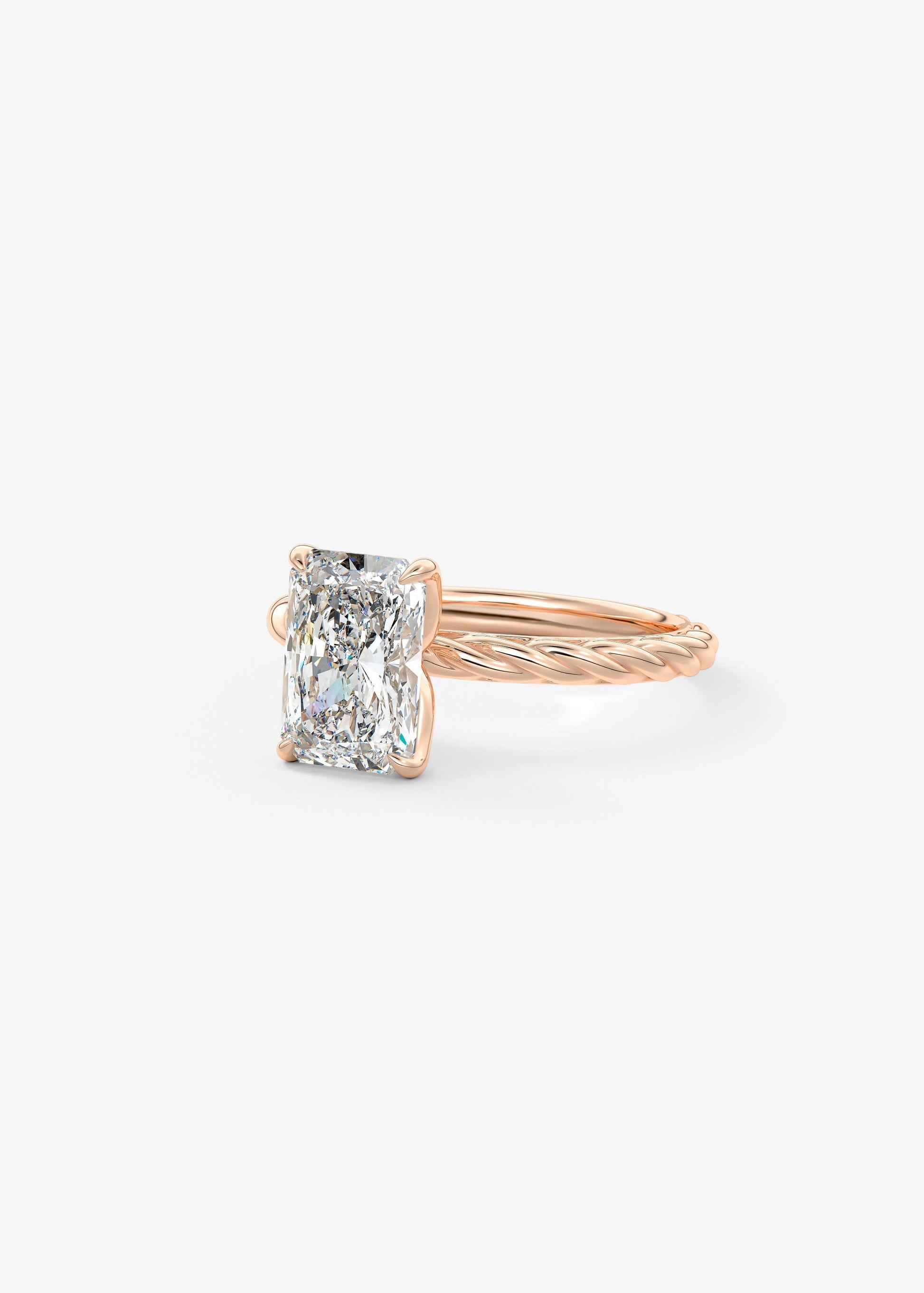 Radiant Twisted Multi Stones Lab Grown Diamond Engagement Ring