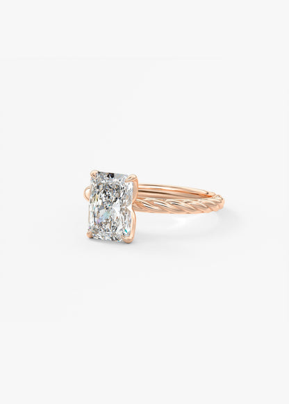 Radiant Twisted Multi Stones Lab Grown Diamond Engagement Ring