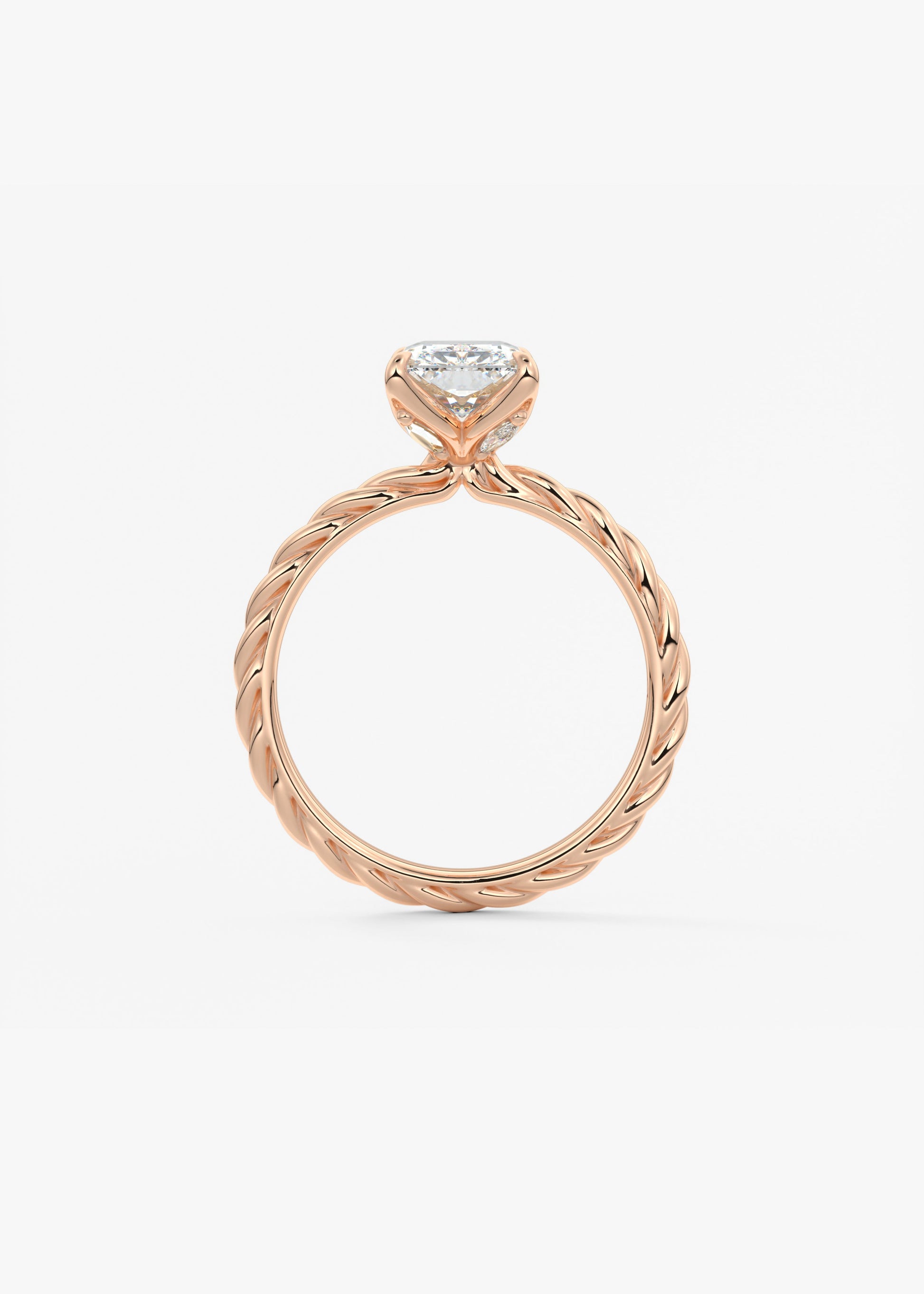 Radiant Twisted Multi Stones Lab Grown Diamond Engagement Ring