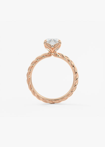 Radiant Twisted Multi Stones Lab Grown Diamond Engagement Ring
