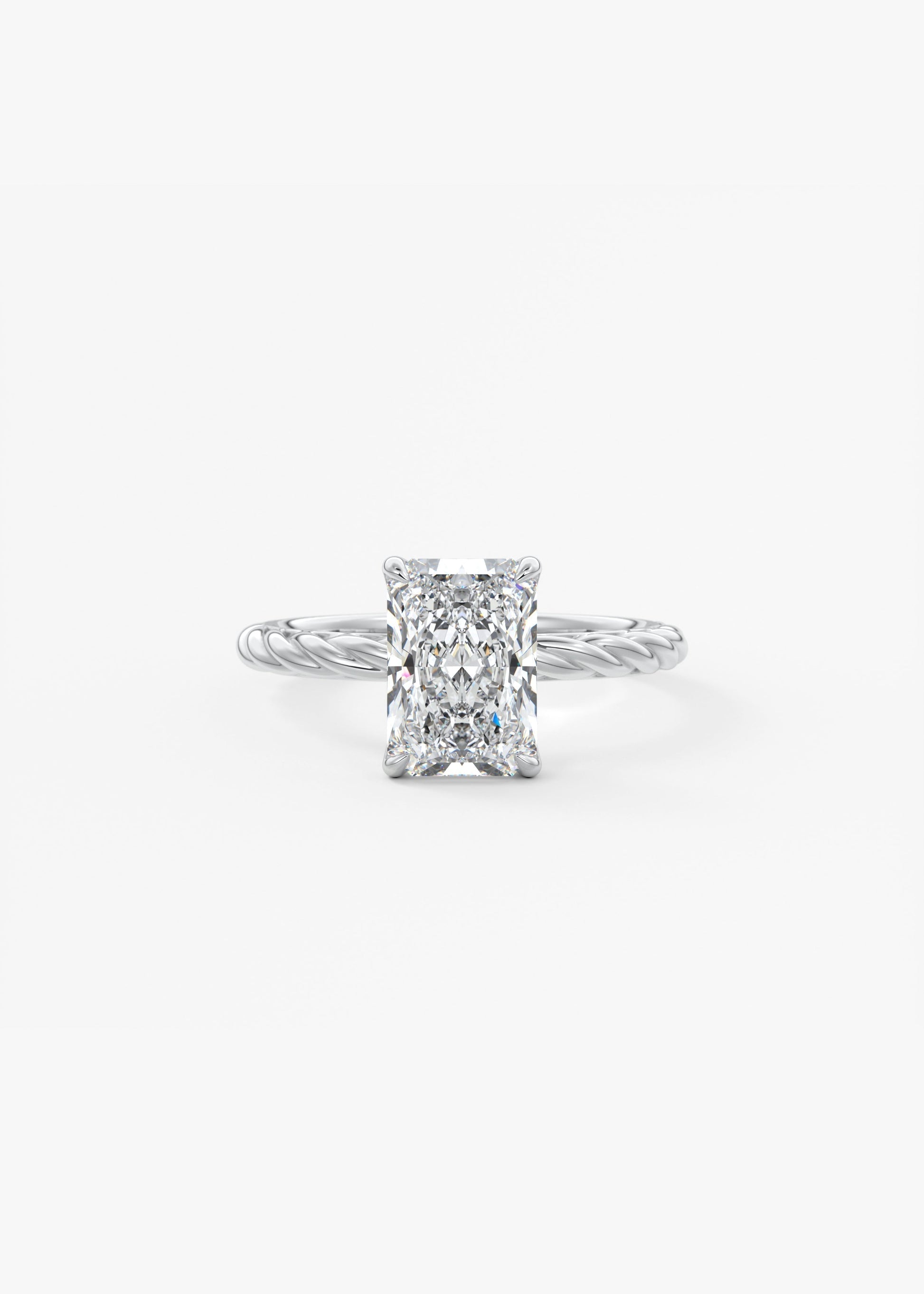 Radiant Twisted Multi Stones Lab Grown Diamond Engagement Ring