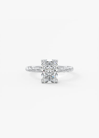 Radiant Twisted Multi Stones Lab Grown Diamond Engagement Ring