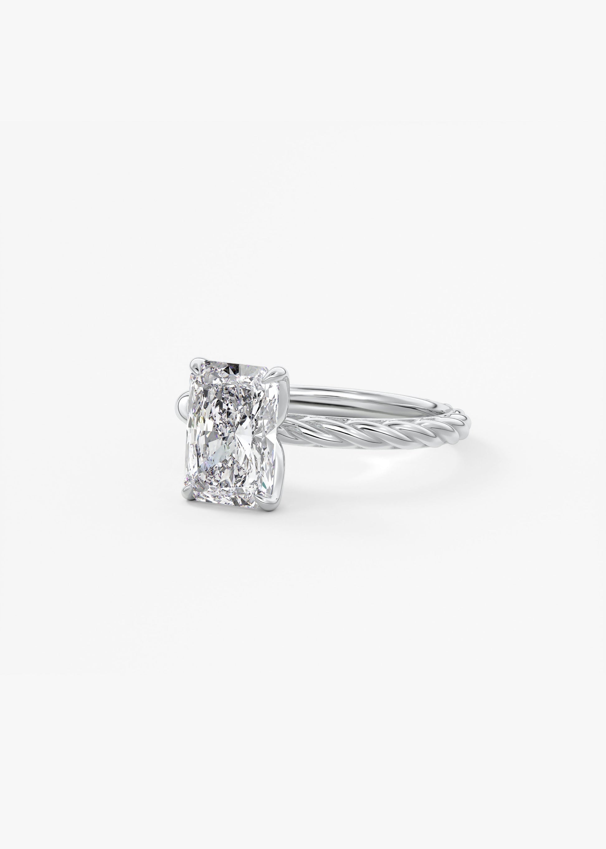 Radiant Twisted Multi Stones Lab Grown Diamond Engagement Ring