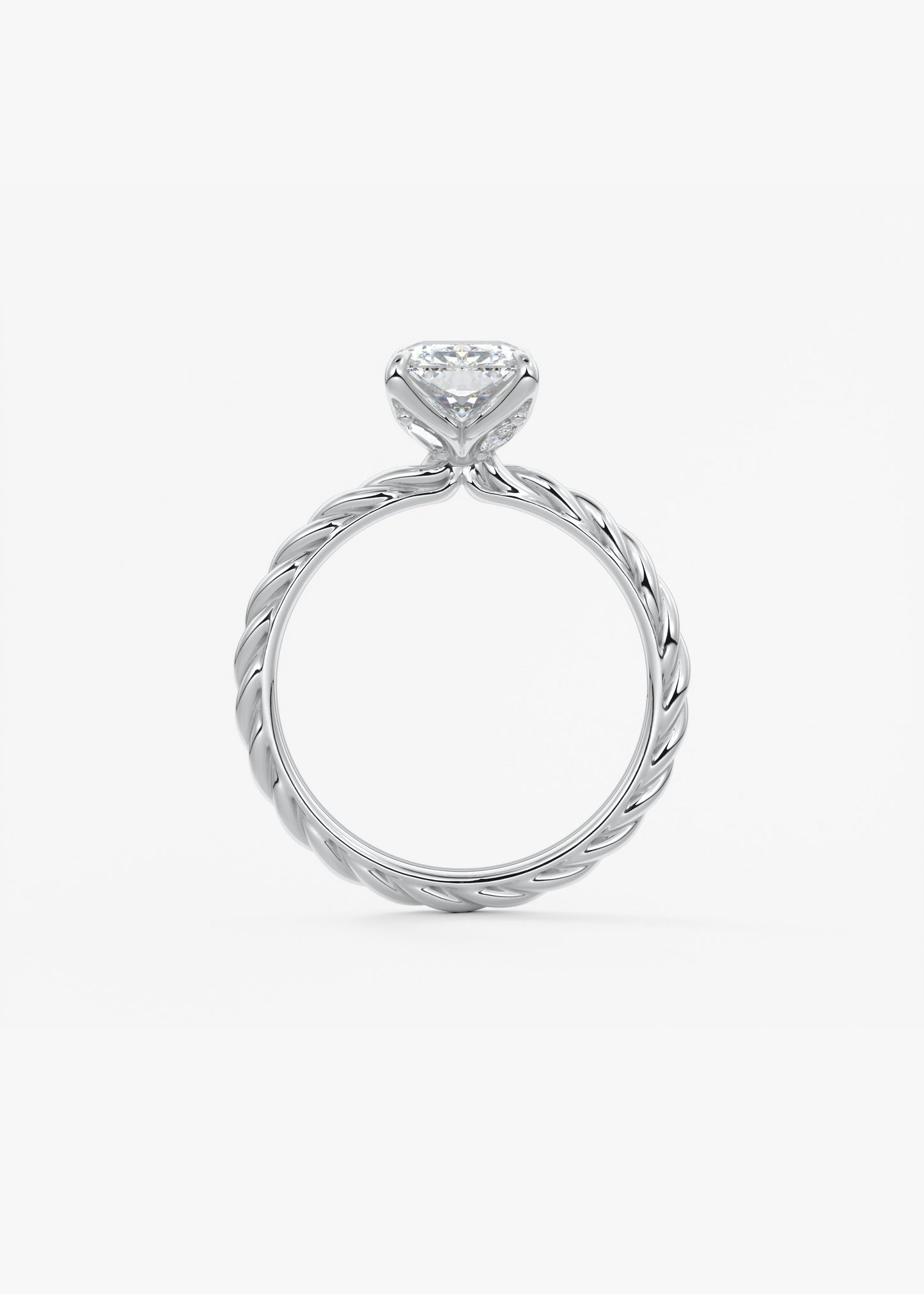 Radiant Twisted Multi Stones Lab Grown Diamond Engagement Ring