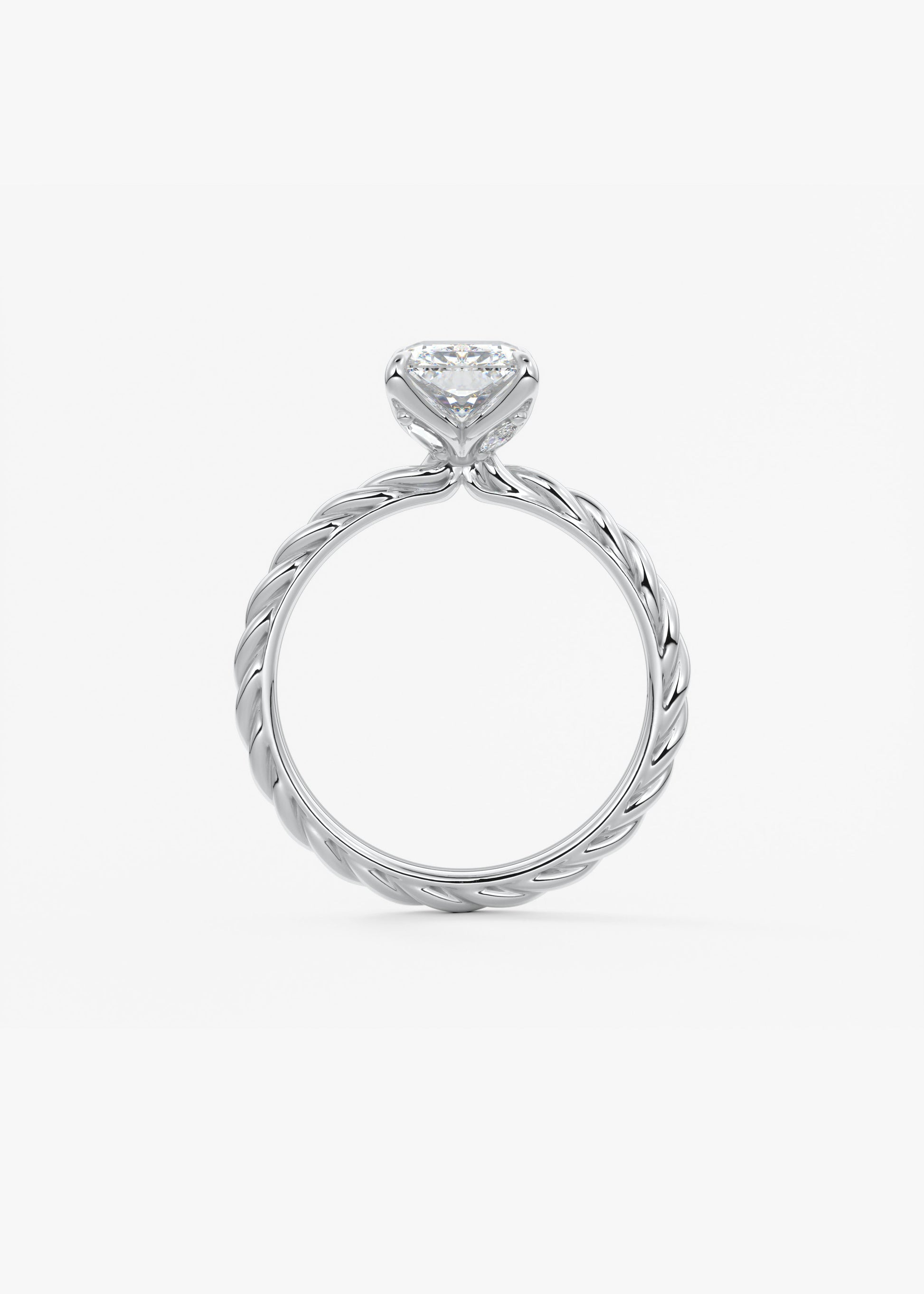 Radiant Twisted Multi Stones Lab Grown Diamond Engagement Ring