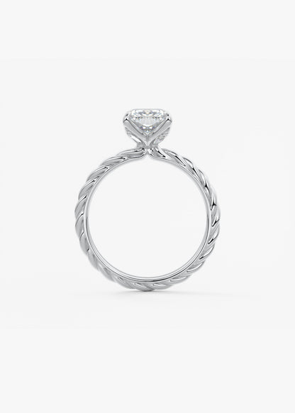 Radiant Twisted Multi Stones Lab Grown Diamond Engagement Ring