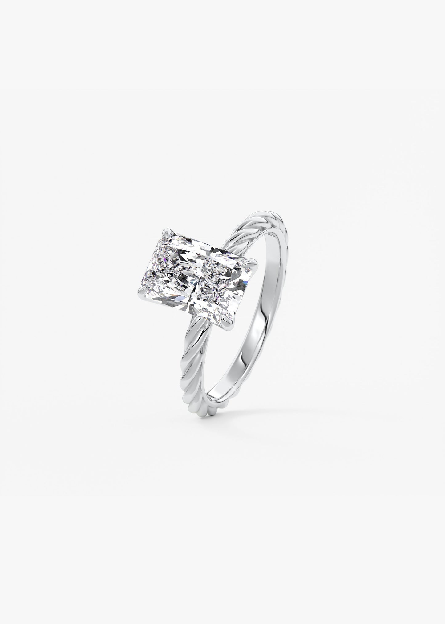 Radiant Twisted Multi Stones Lab Grown Diamond Engagement Ring