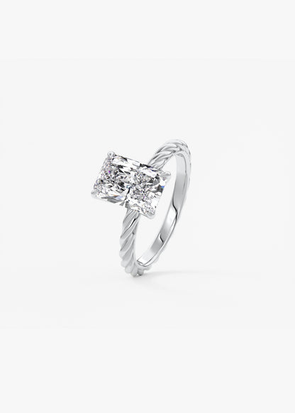 Radiant Twisted Multi Stones Lab Grown Diamond Engagement Ring