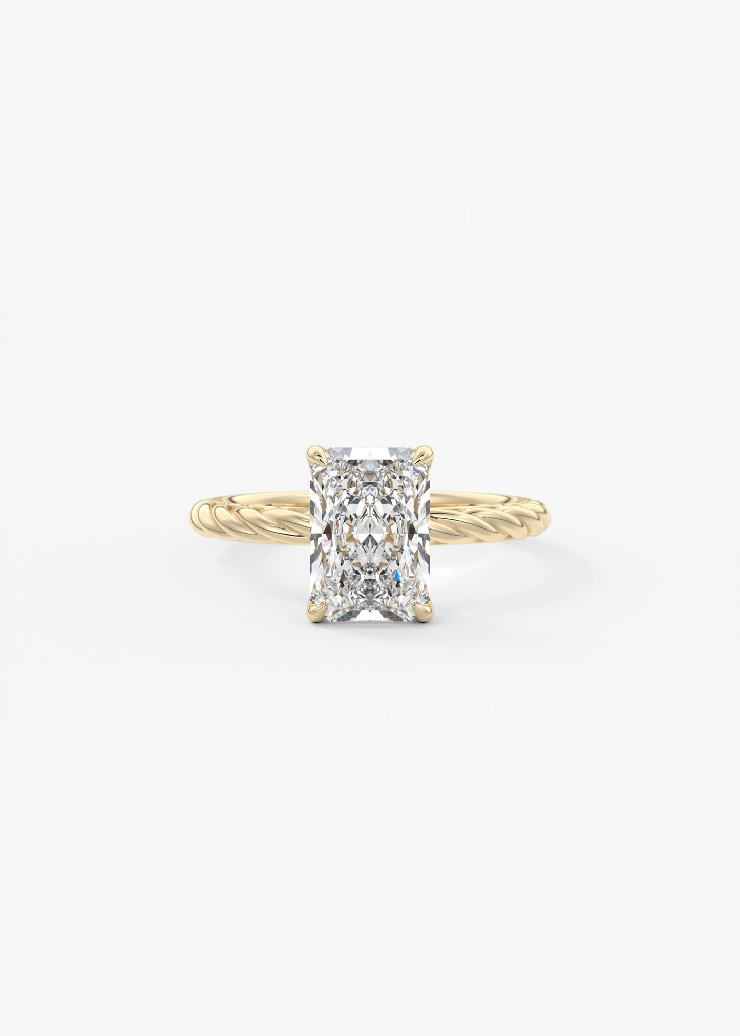 Radiant Twisted Multi Stones Lab Grown Diamond Engagement Ring