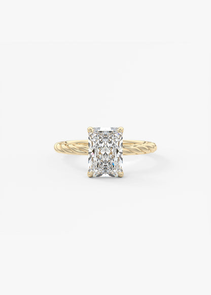 Radiant Twisted Multi Stones Lab Grown Diamond Engagement Ring