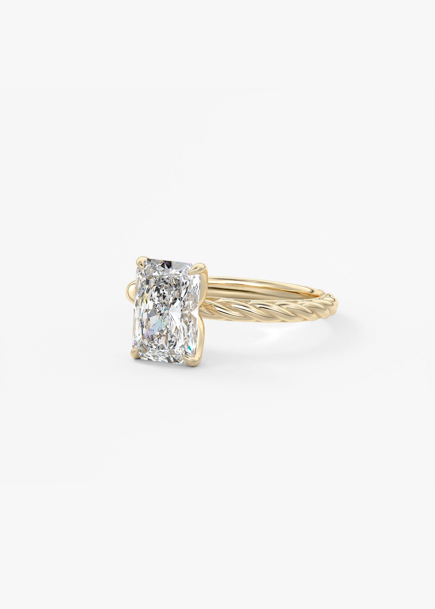 Radiant Twisted Multi Stones Lab Grown Diamond Engagement Ring