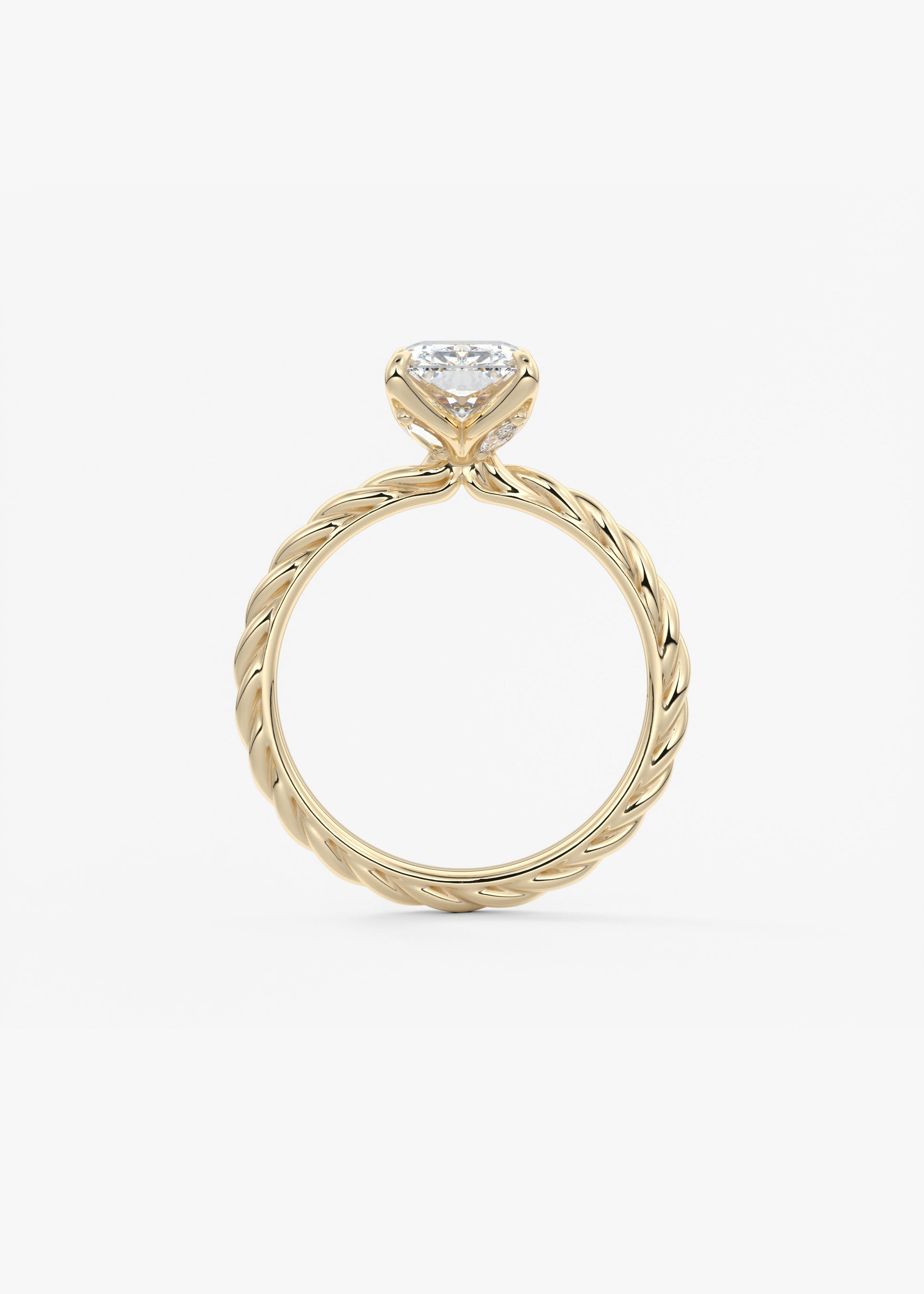 Radiant Twisted Multi Stones Lab Grown Diamond Engagement Ring