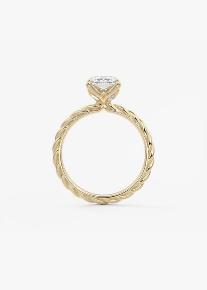 Radiant Twisted Multi Stones Lab Grown Diamond Engagement Ring
