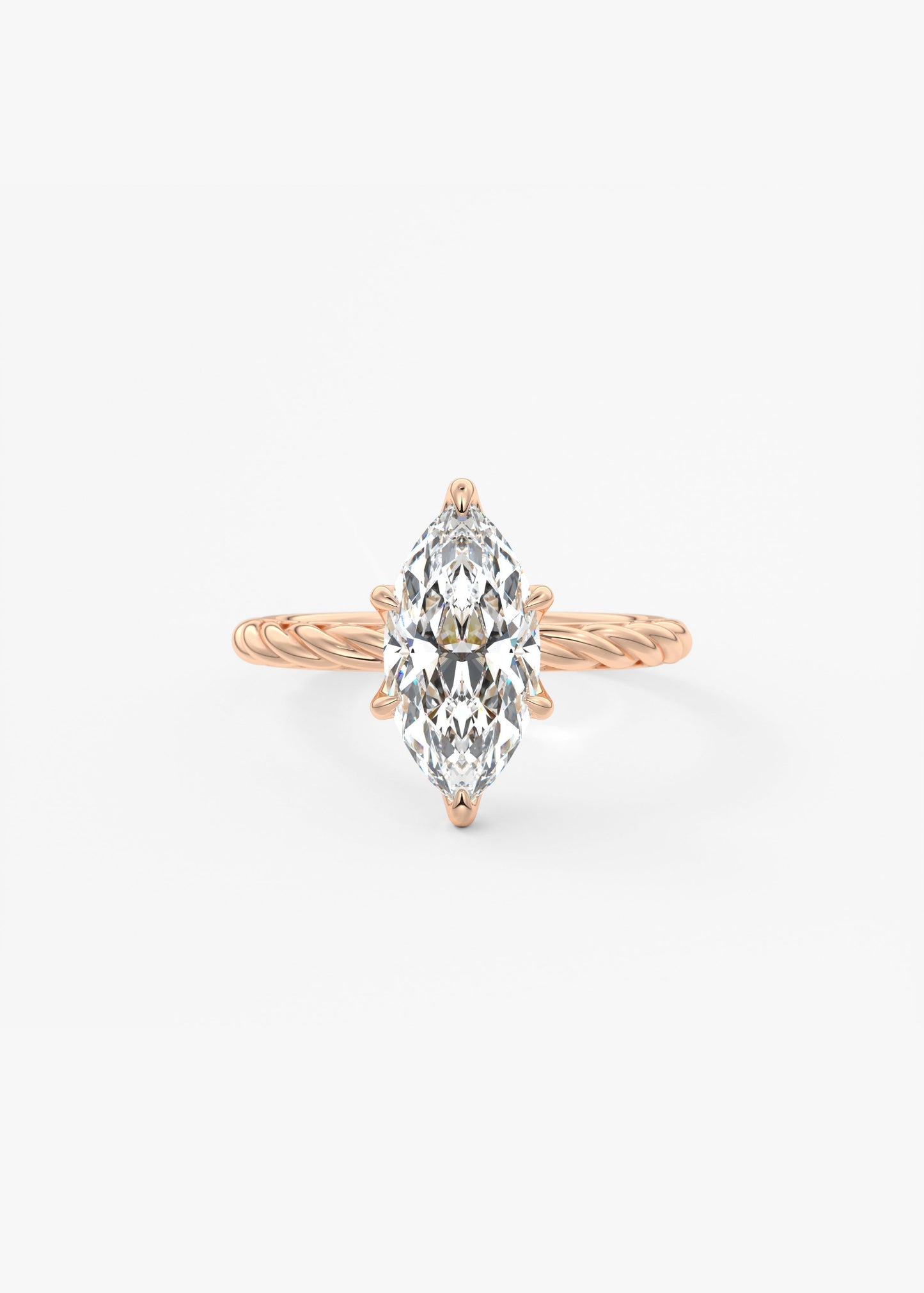 Marquise Twisted Multi Stones Lab Grown Diamond Engagement Ring