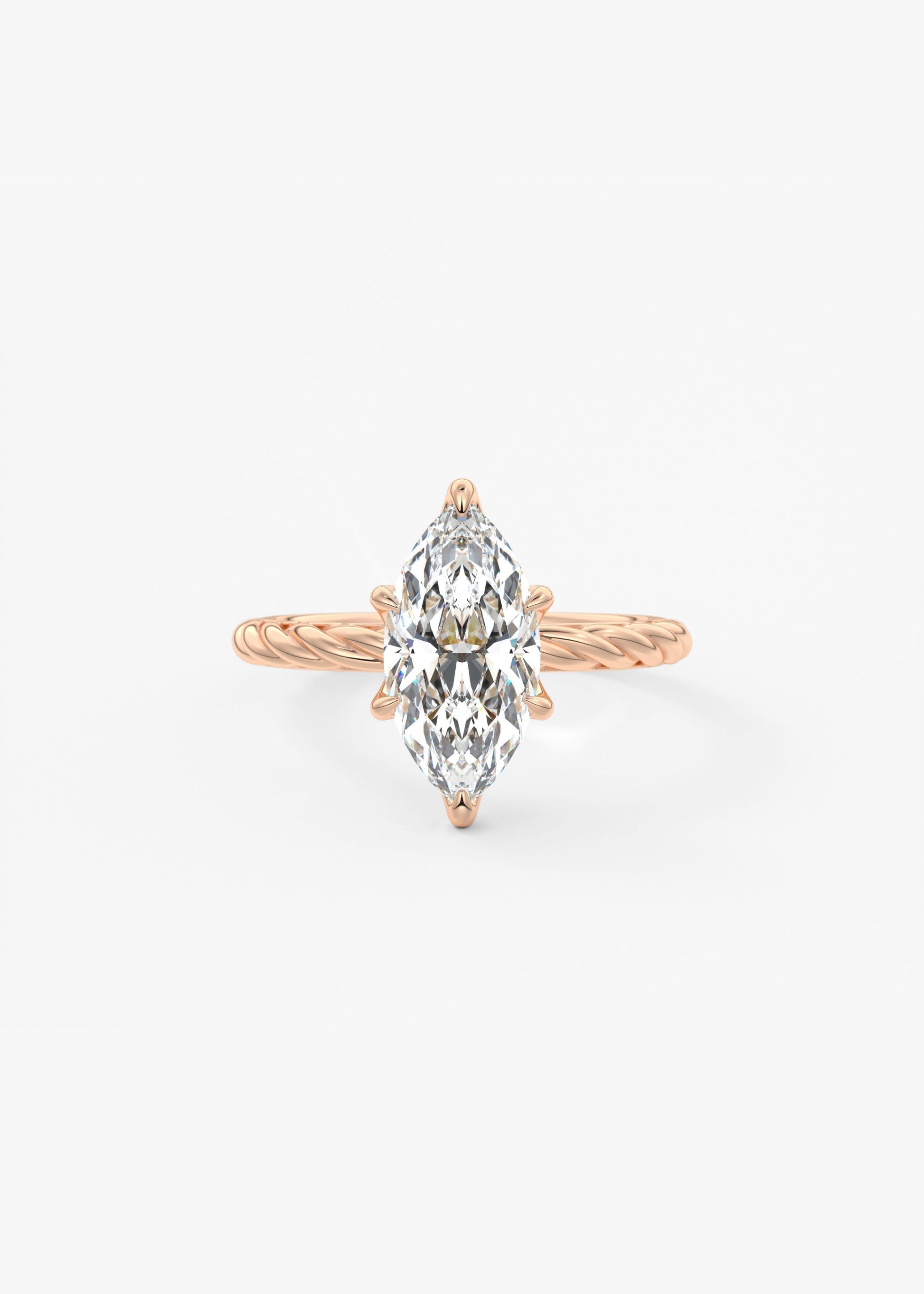 Marquise Twisted Multi Stones Lab Grown Diamond Engagement Ring