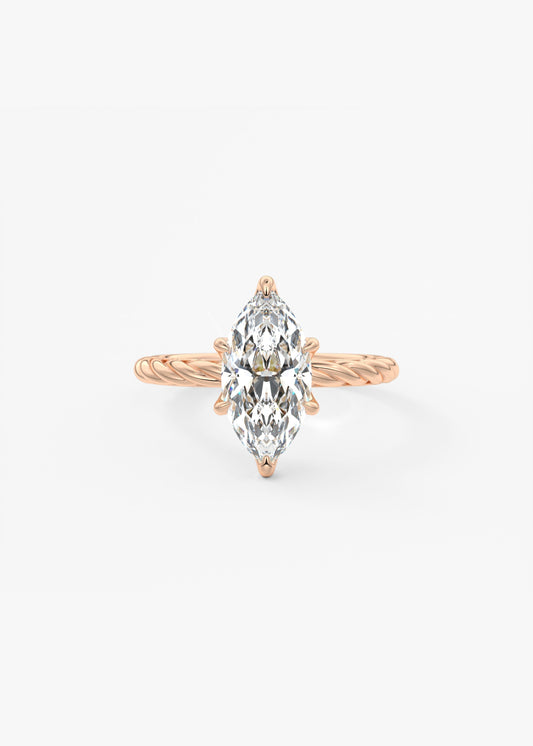 Marquise Twisted Multi Stones Lab Grown Diamond Engagement Ring
