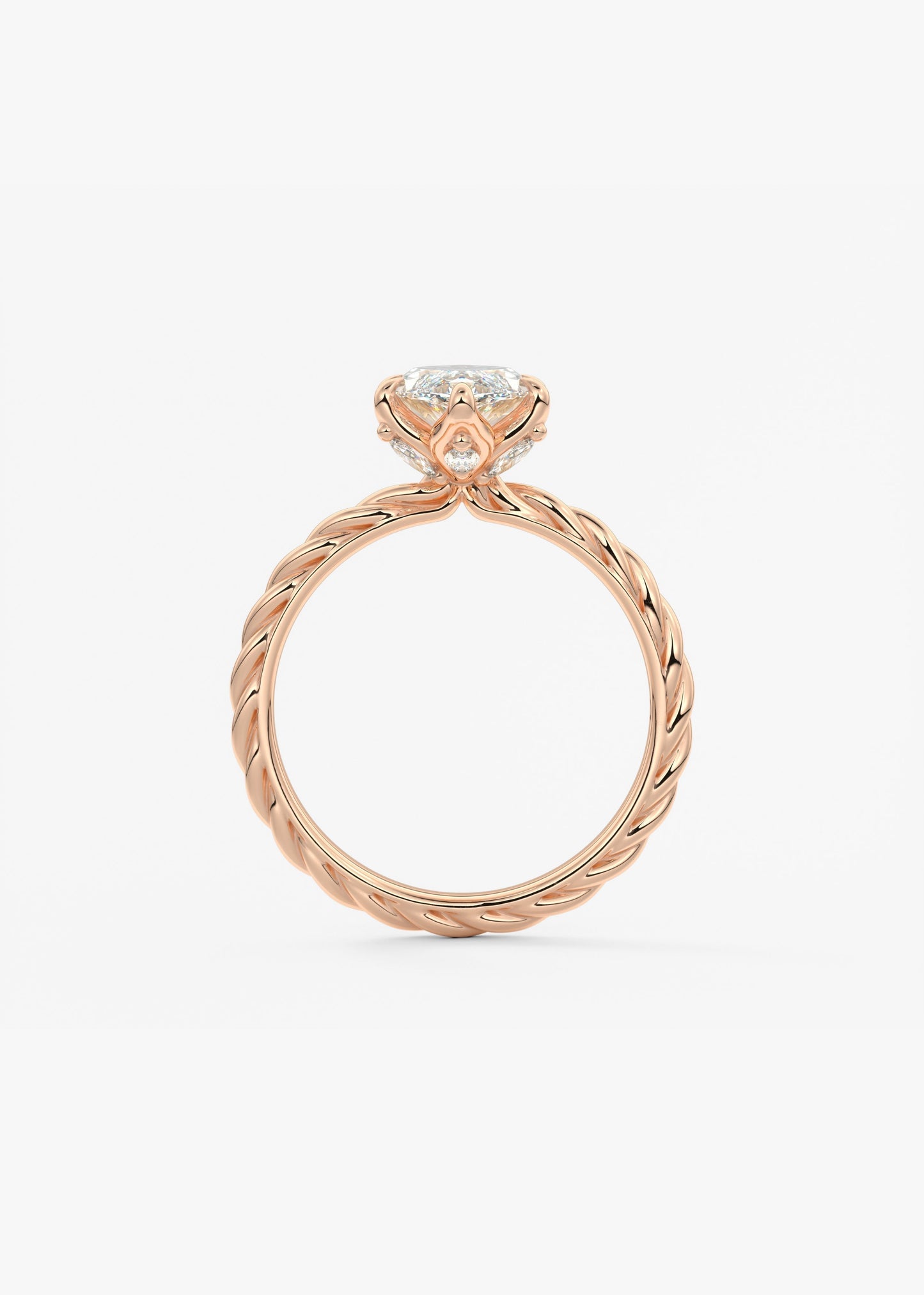 Marquise Twisted Multi Stones Lab Grown Diamond Engagement Ring