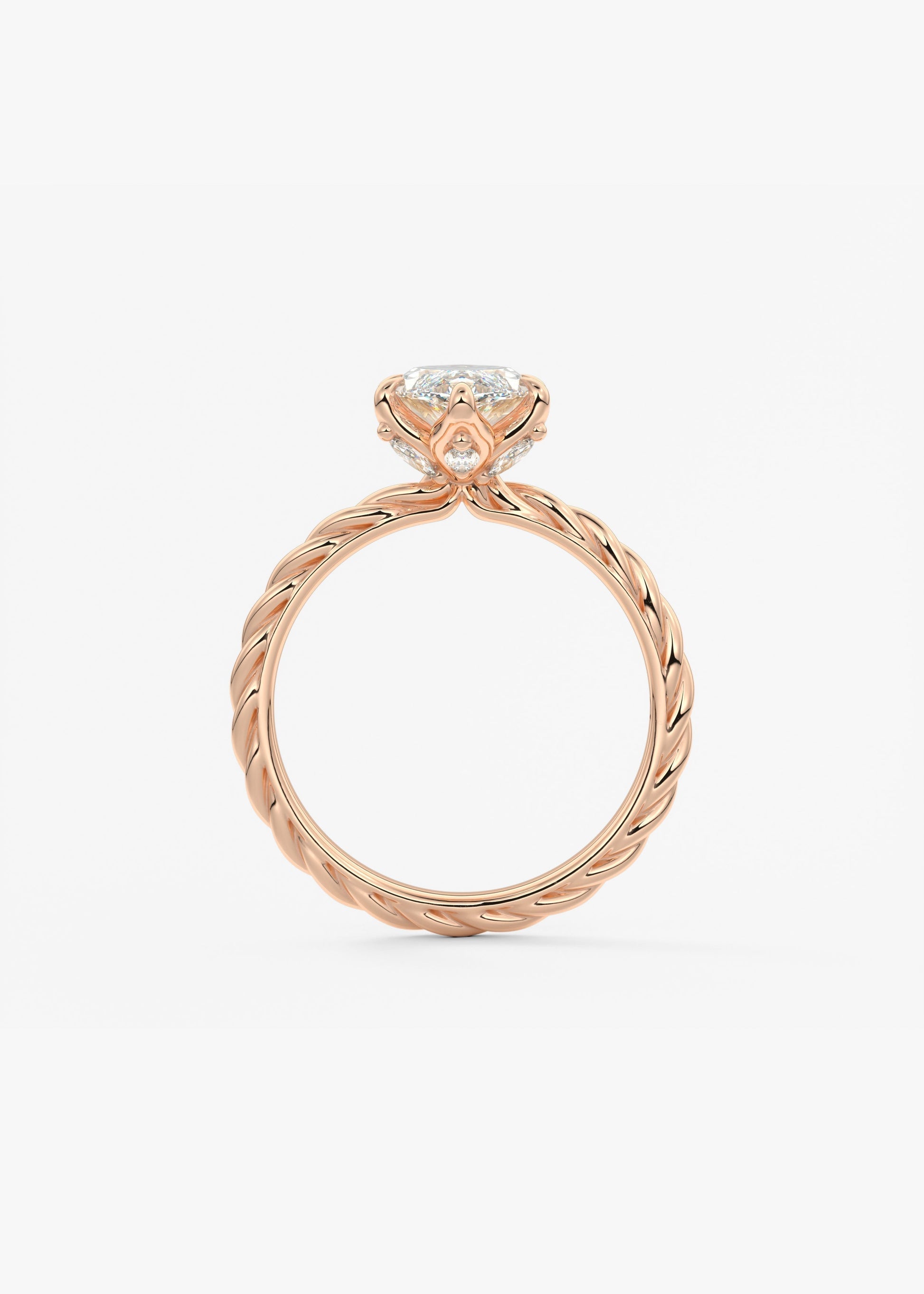 Marquise Twisted Multi Stones Lab Grown Diamond Engagement Ring