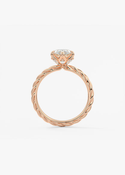 Marquise Twisted Multi Stones Lab Grown Diamond Engagement Ring
