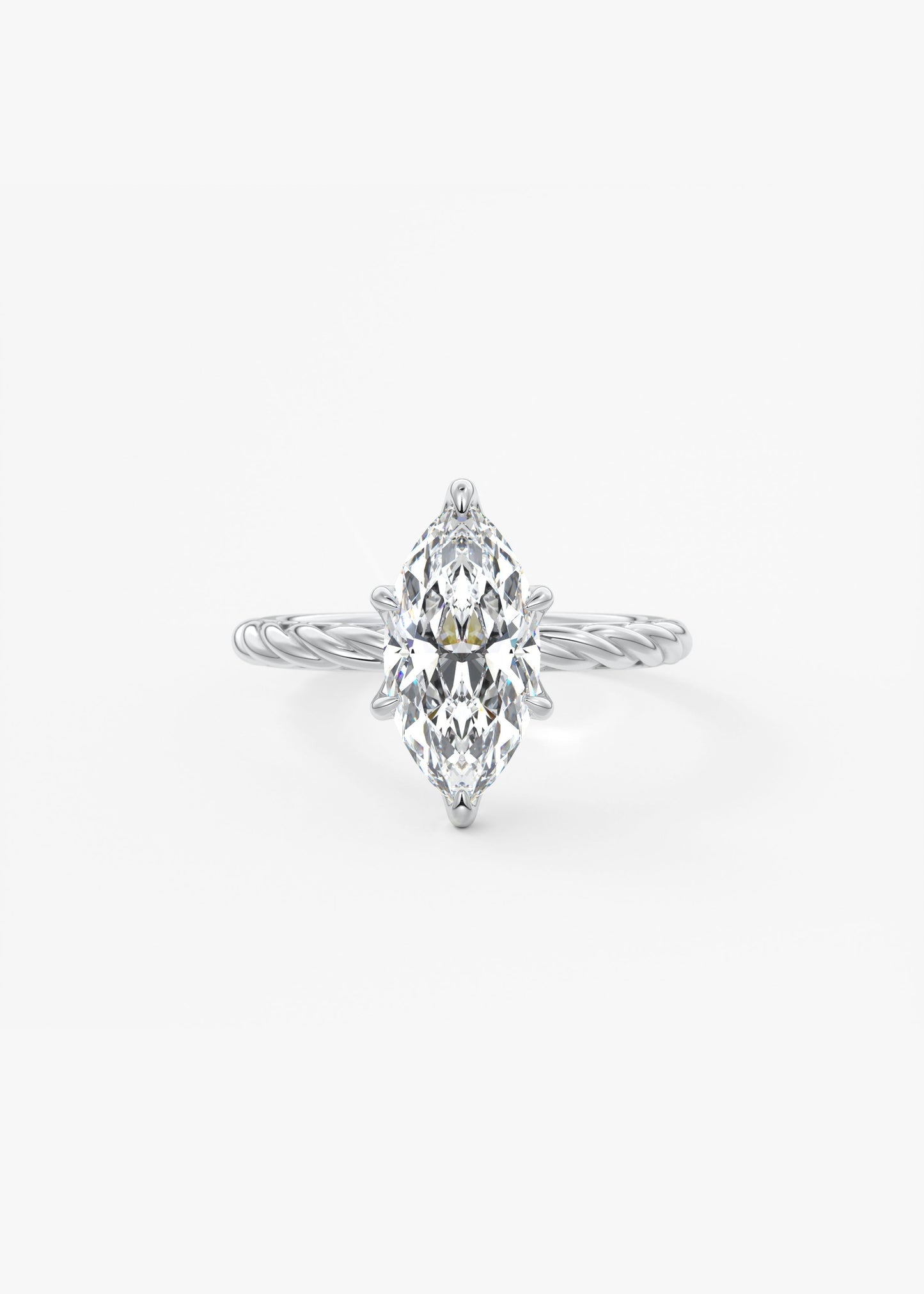 Marquise Twisted Multi Stones Lab Grown Diamond Engagement Ring