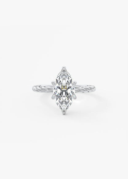 Marquise Twisted Multi Stones Lab Grown Diamond Engagement Ring
