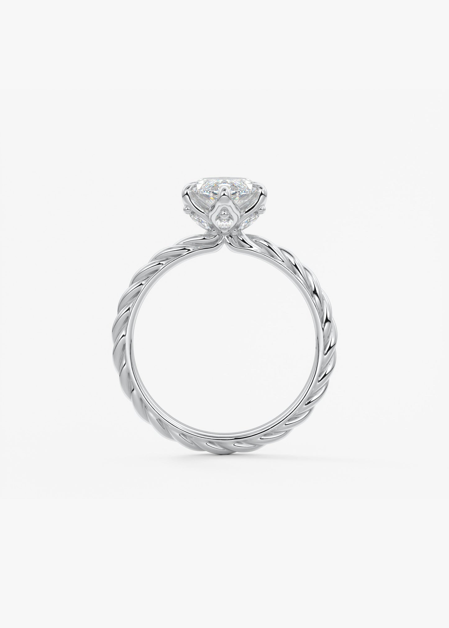 Marquise Twisted Multi Stones Lab Grown Diamond Engagement Ring