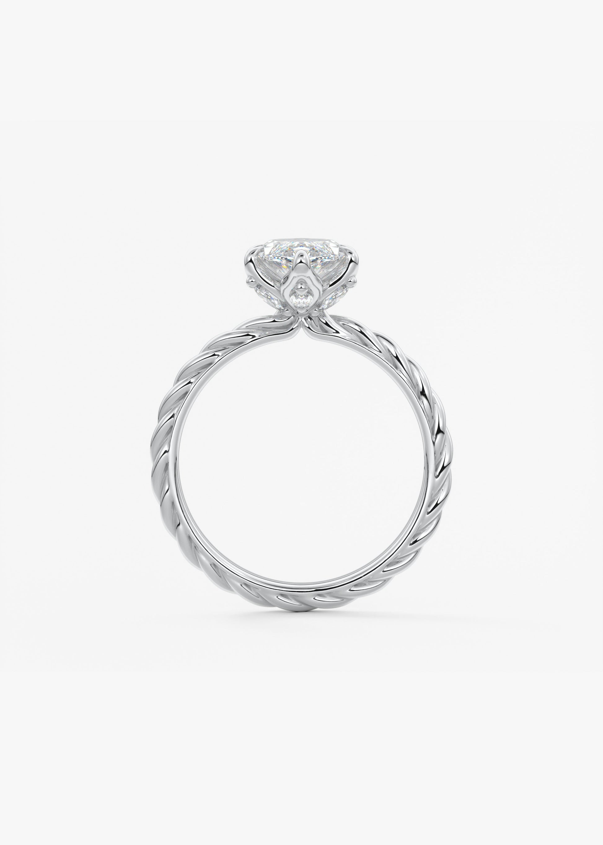 Marquise Twisted Multi Stones Lab Grown Diamond Engagement Ring